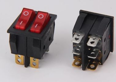 Push Button Boat Rocker Switch Colored IP66 Double With Lamp CE / ROSH